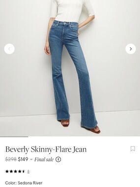 Veronica Beard Beverly Skinny-Flare Jean size 26 Sedona River